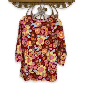Hanna Andersson red floral dress long sleeve sz 10